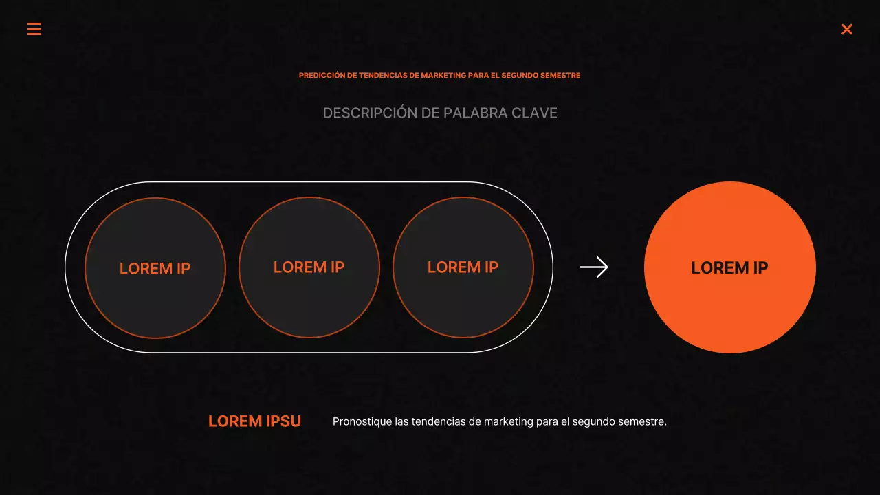 Informes de marketing de moda en negro y naranja