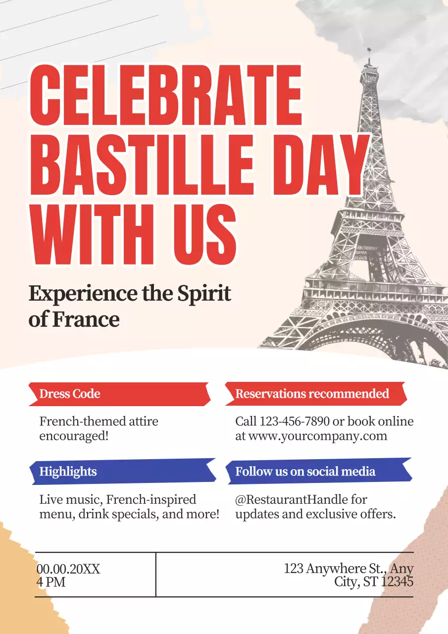 Red Vintage France Event Poster