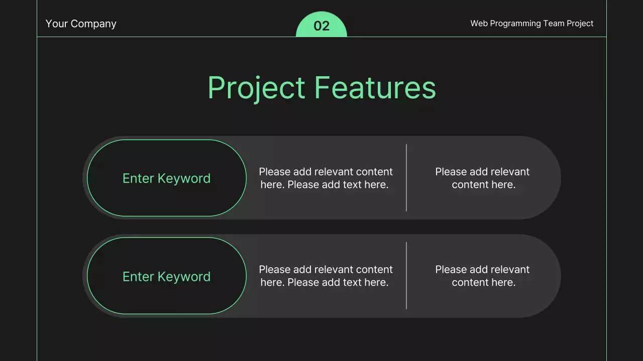 Kế hoạch phát triển web đơn giản màu đen và xanh lá cây