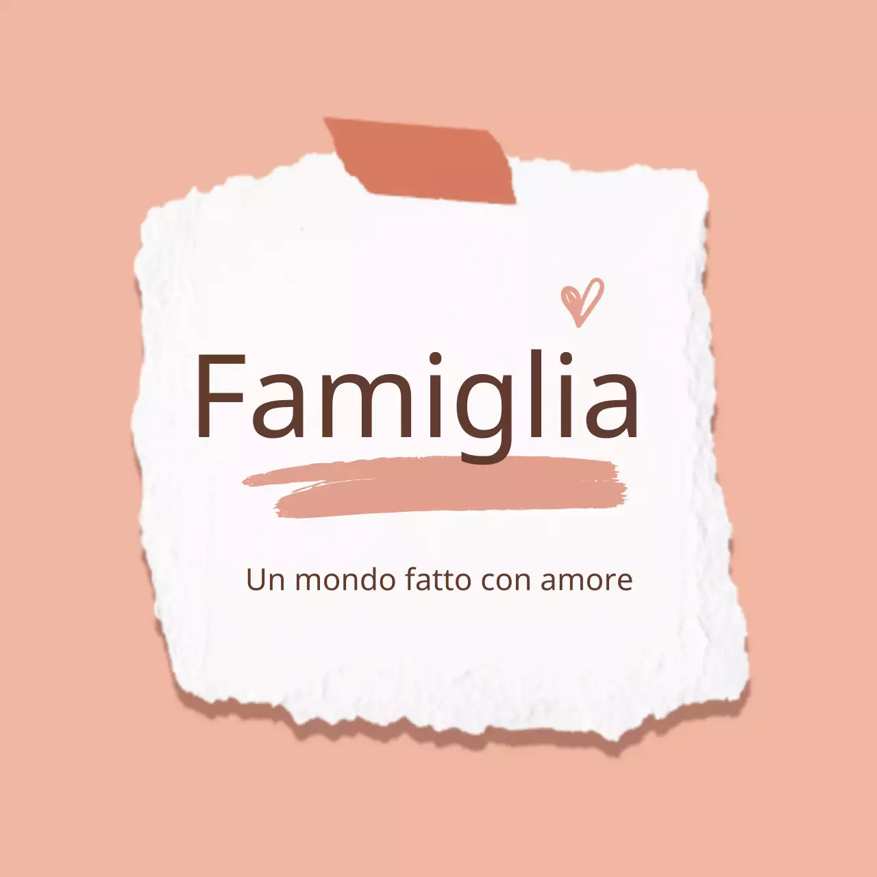 Una simpatica citazione d'amore per la famiglia in rosa e bianco