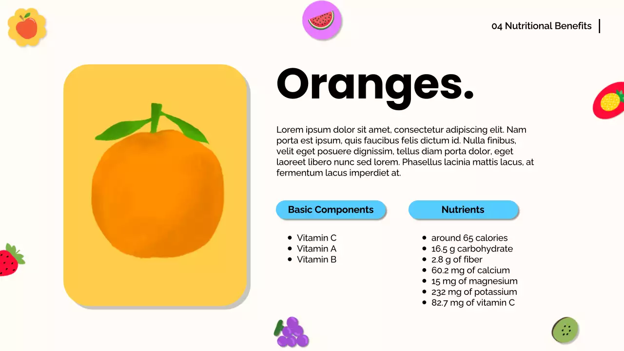 Colorful Trendy Fruit Guide Presentation