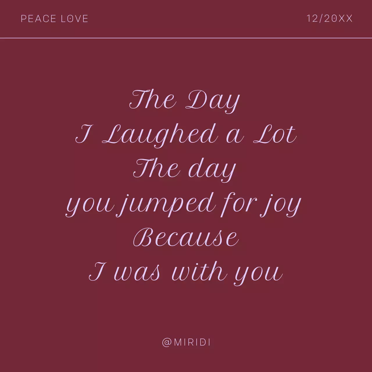 Maroon Elegant Love Letter Social Media Post