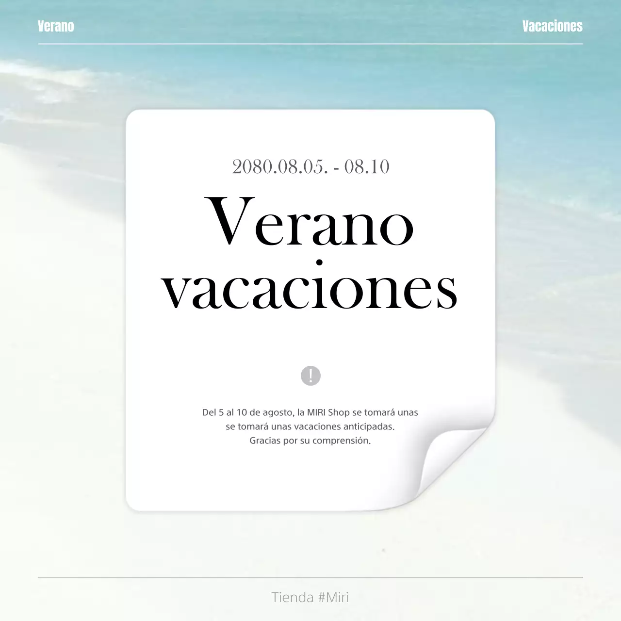 Moderno itinerario de vacaciones de verano en blanco y azul claro