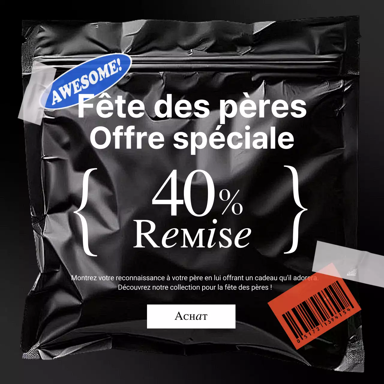 Une publicité tendance en noir et blanc pour la fête des pères