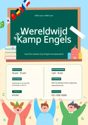 Promoot je gele en lichtblauwe Engelse kamp