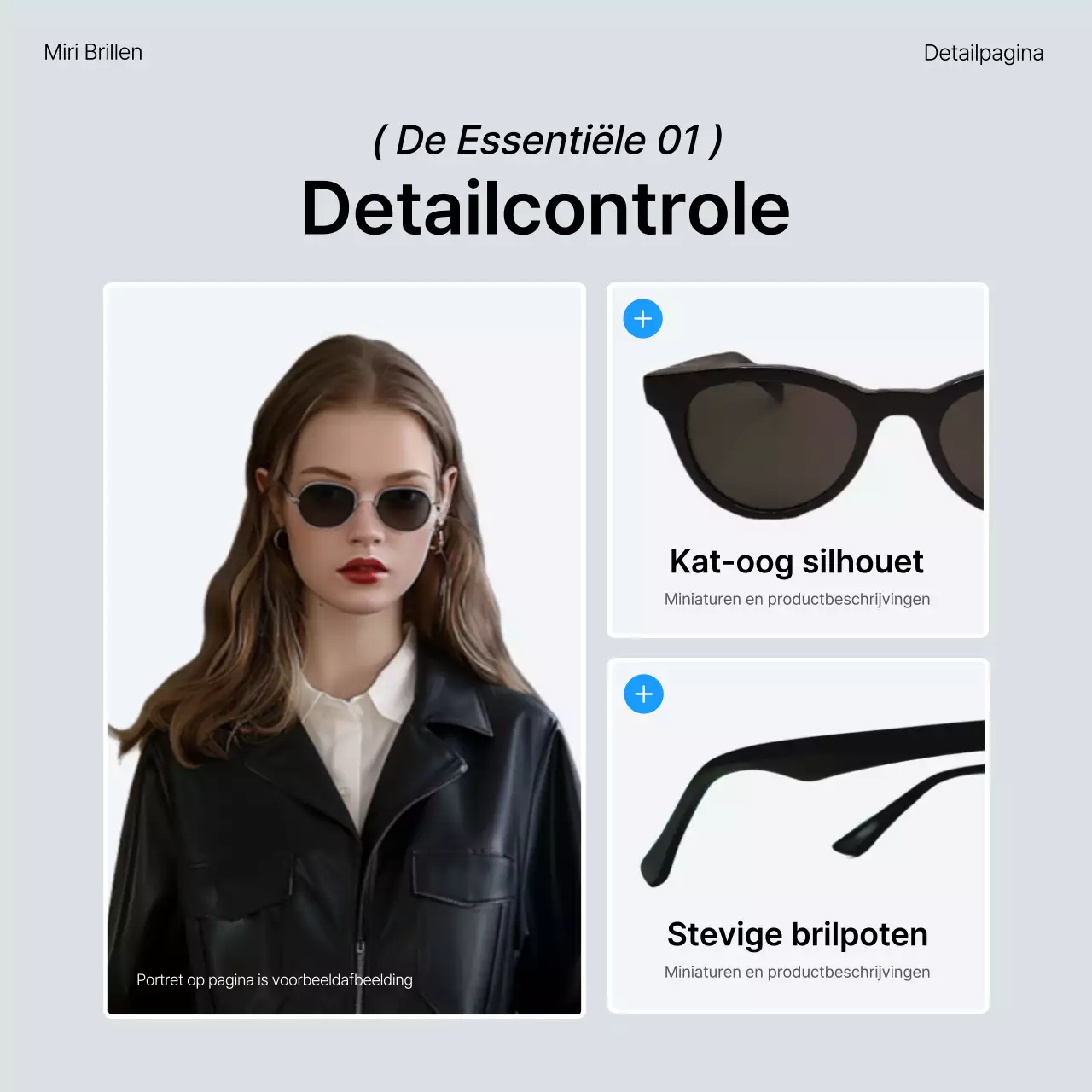 Beschrijf en promoot trendy mode in blauw en wit