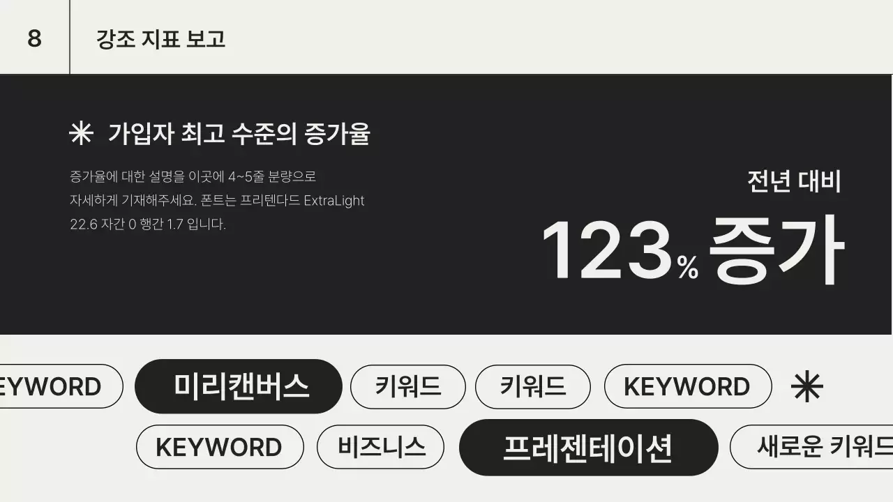 흑백의 심플한 데이터 시각화 발표자료