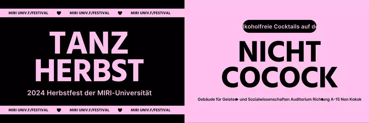 Festival-Konzeptentwurf mit zweifarbigem Schwarz und Pastell