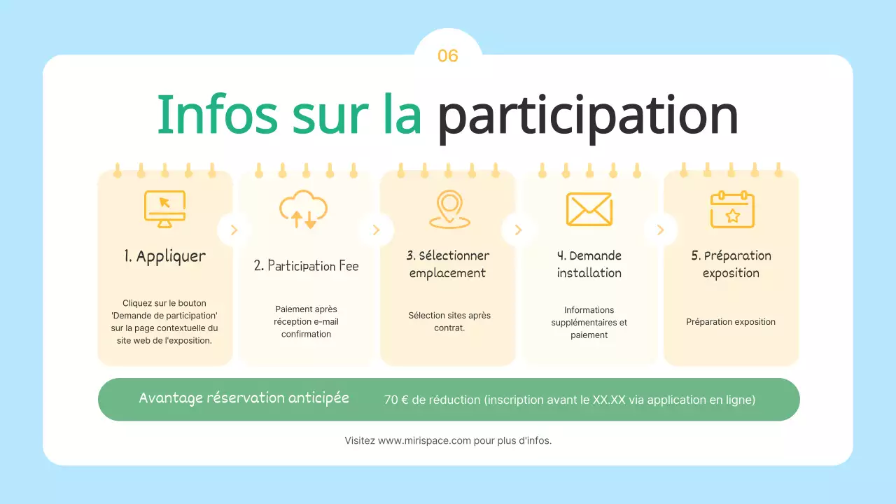 L'appel bleu clair et jaune pour les exposants du Salon de l'enfance