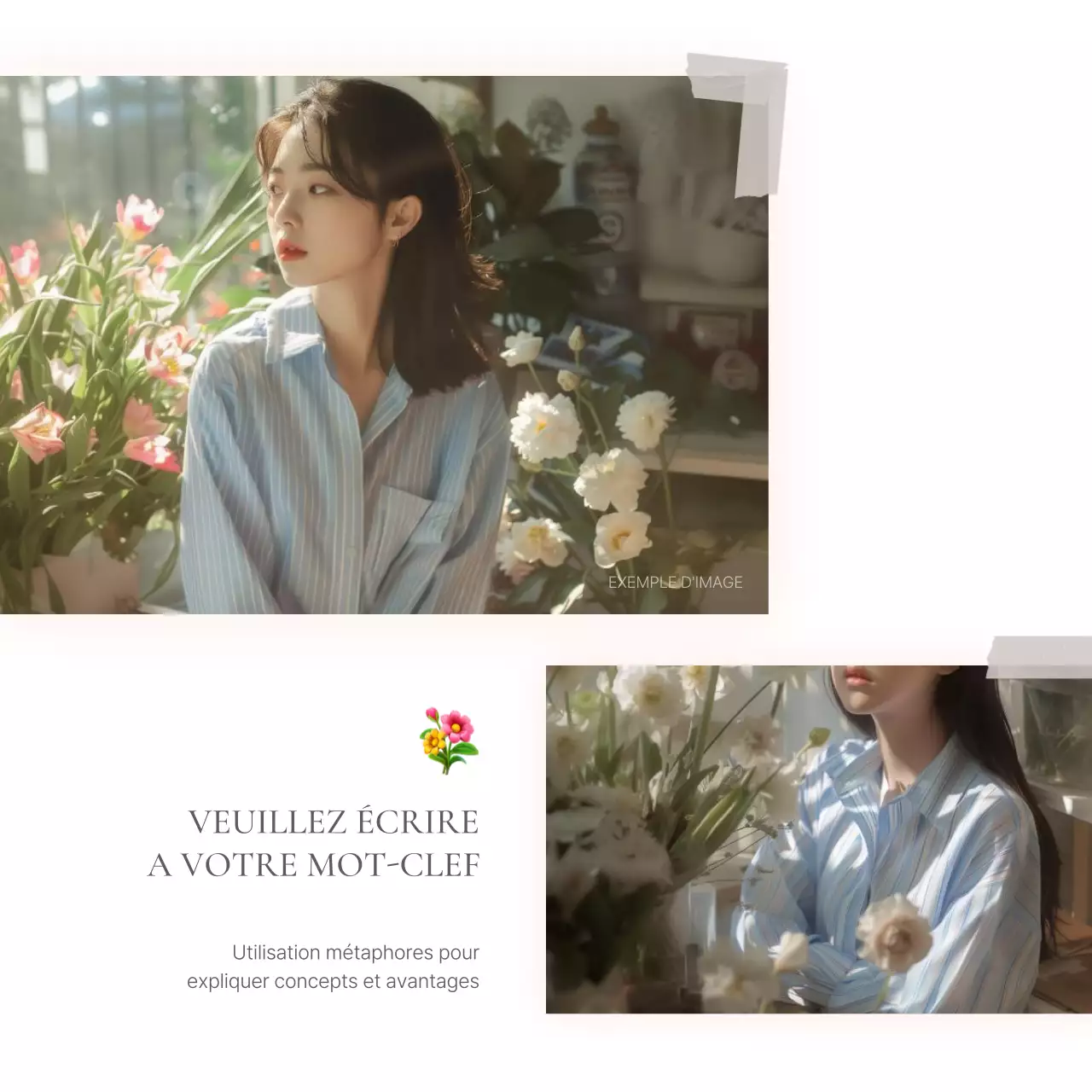 Une mise en page de photos ou une publicité pour un centre commercial de mode avec un style simple d'emojis blancs et gris.