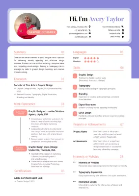 Purple Clean Resume Document