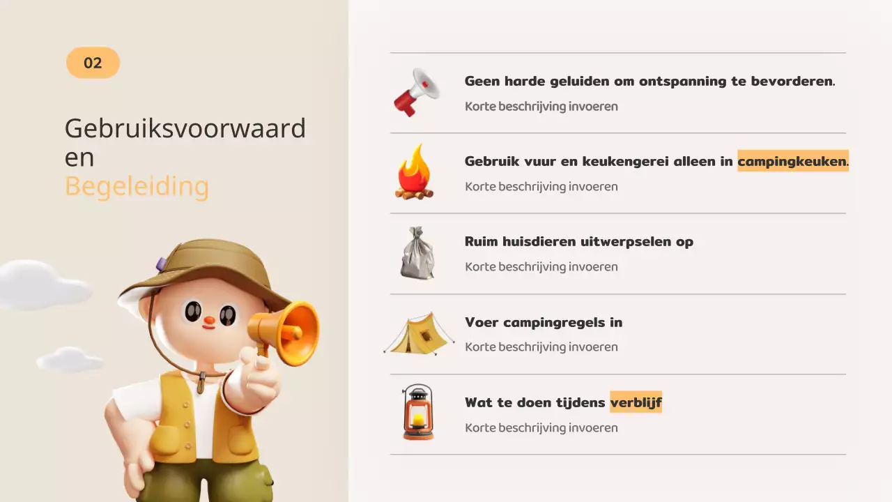 Een gids voor de oranje en beige zomercamping