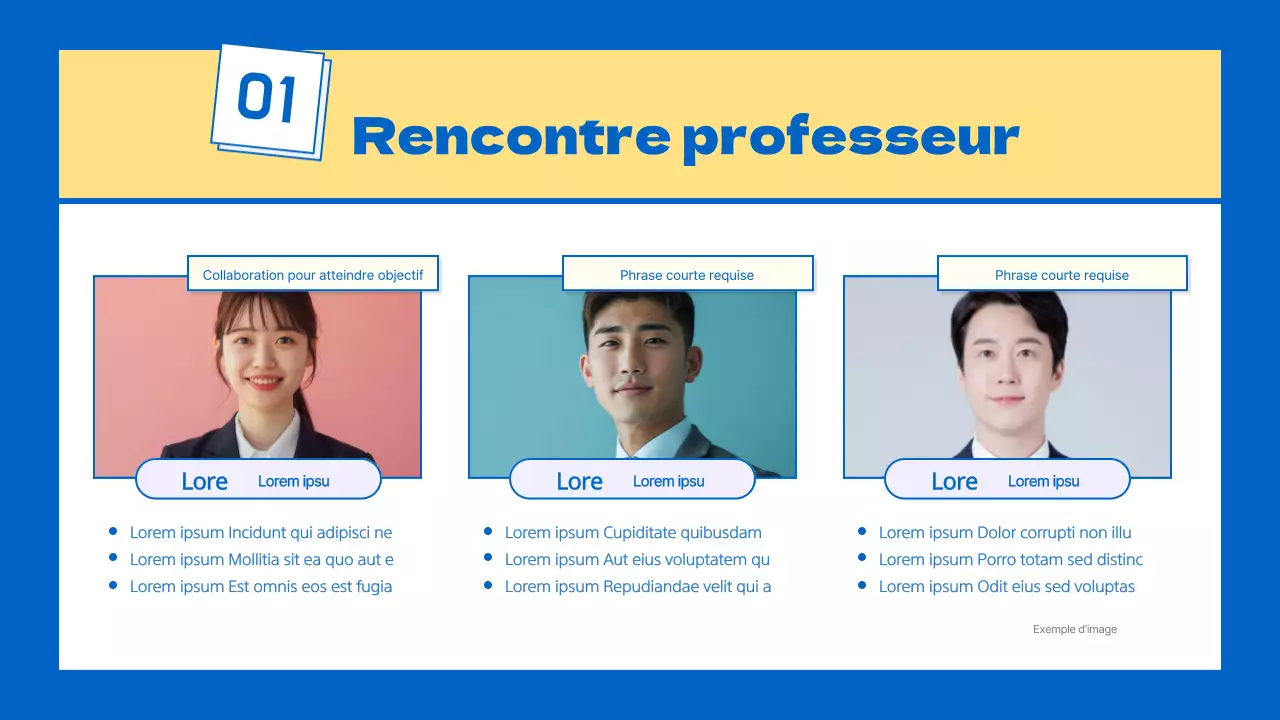 Un prospectus scolaire kitsch jaune et bleu