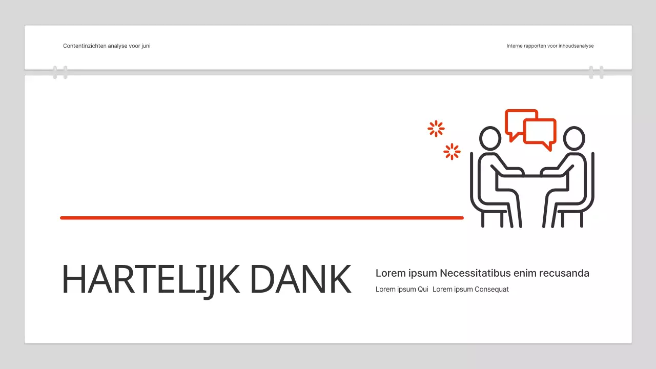 Een eenvoudig rapport voor inhoudsanalyse in rood en wit
