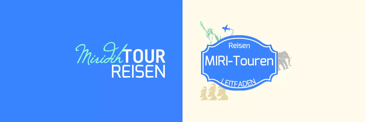 Reiseleiterkonzept in Beige und Blau