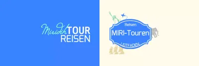 Reiseleiterkonzept in Beige und Blau
