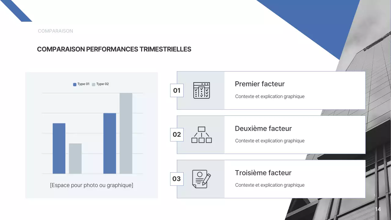 Un rapport d'entreprise simple en bleu et bleu clair
