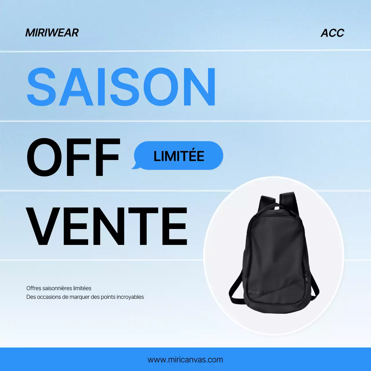 Une couverture de mode tendance en bleu et blanc