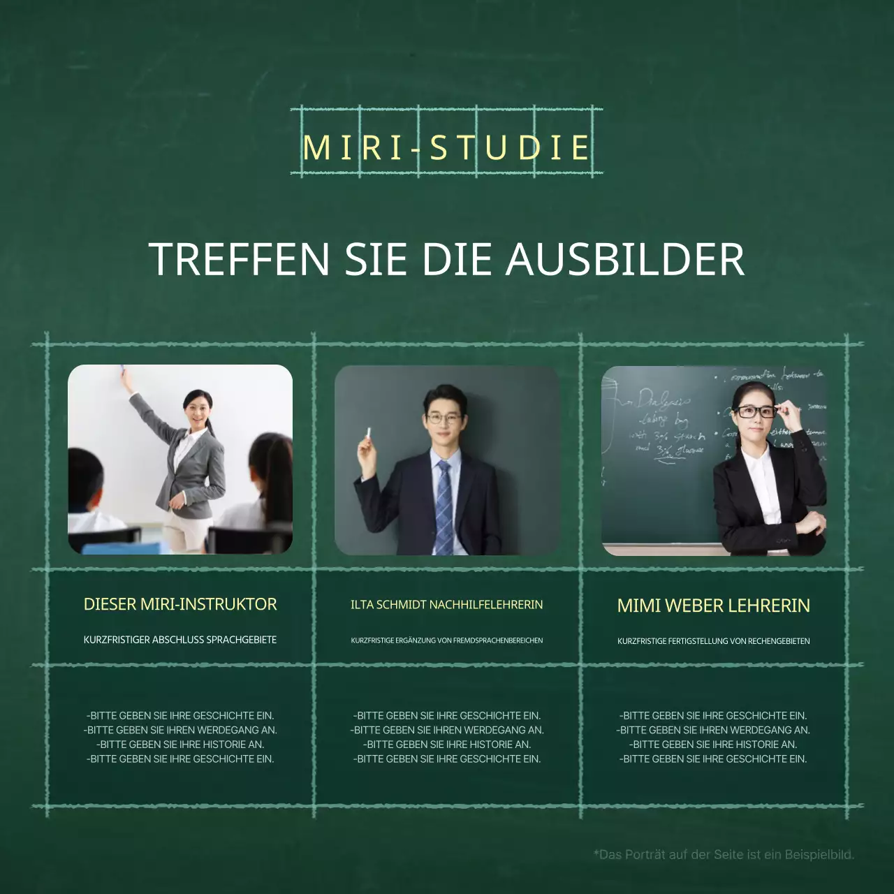 Ein einfacher grün-weißer Schulprospekt