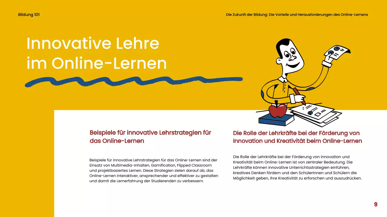 Blau und Rot Einfaches Online-Lernmaterial