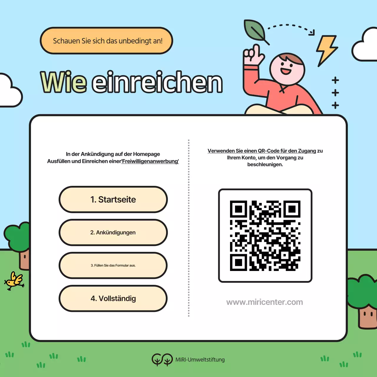 Rekrutierungskampagne für grüne und gelbe Umweltfreiwillige an Universitäten