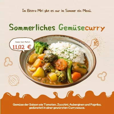 Förderung sommerlicher, saisonaler Lebensmittel in Beige und Braun