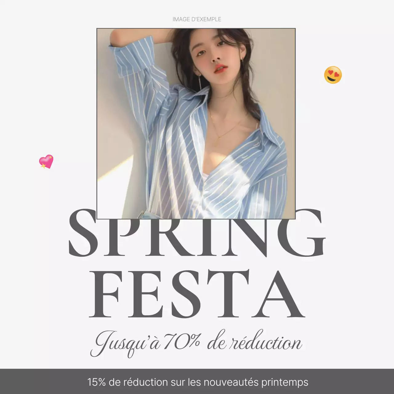 Une simple carte de couverture en emoji blanc et gris pour un centre commercial de modeNews mainTitle