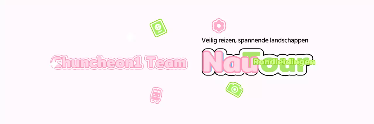 Ontwerp een leuke reisgids met wolken en verschillende pictogrammen