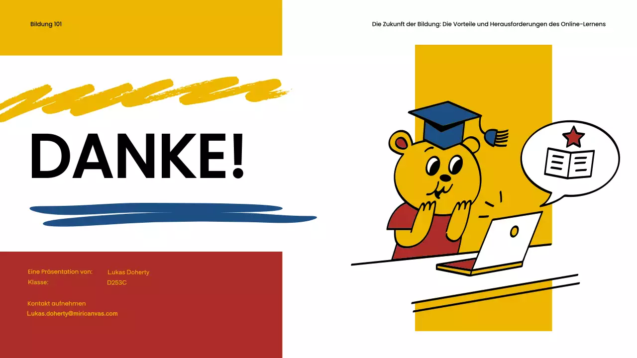 Blau und Rot Einfaches Online-Lernmaterial