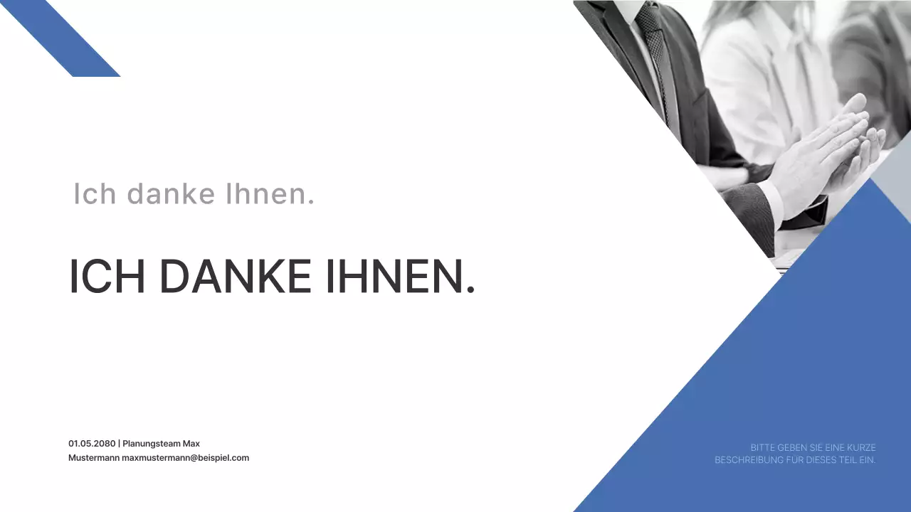 Ein einfacher Unternehmensbericht in Blau und Hellblau