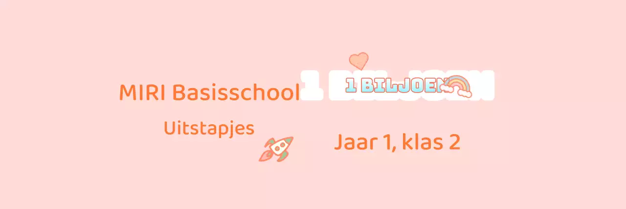 Roze en witte groepsaankondigingen voor schoolreisjes