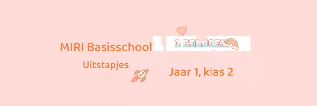 Roze en witte groepsaankondigingen voor schoolreisjes