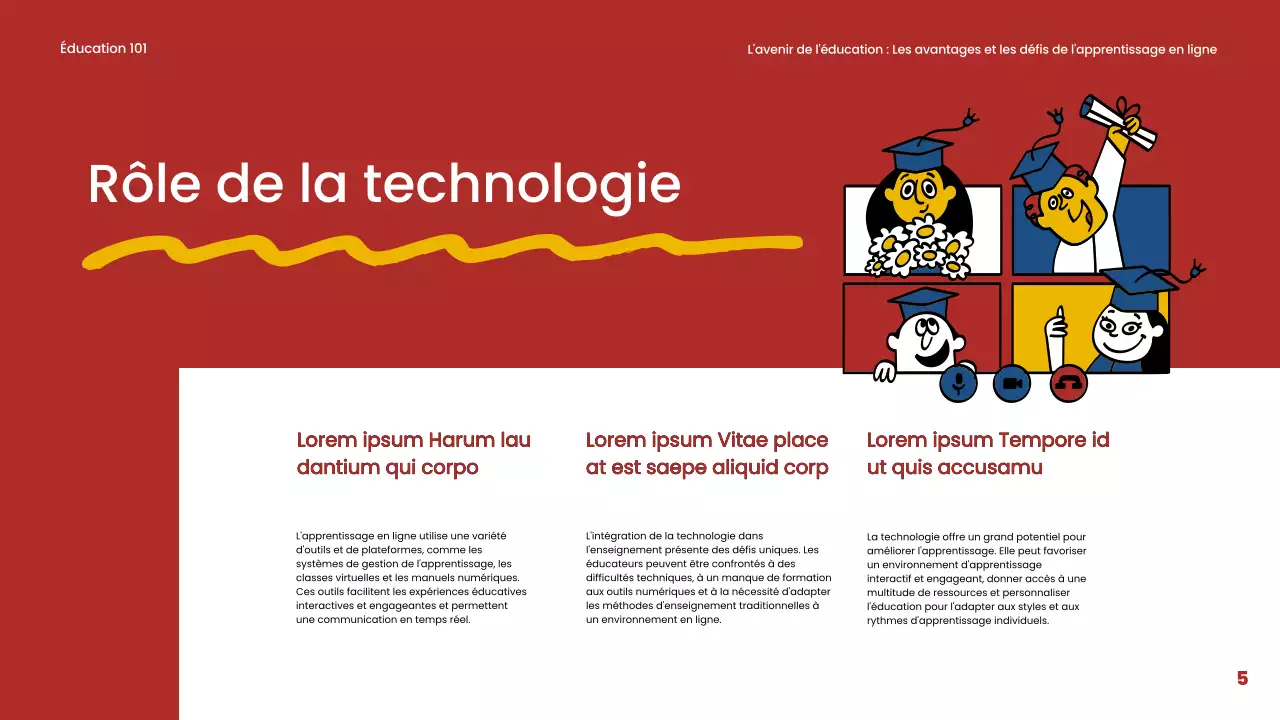 Matériel d'apprentissage en ligne simple bleu et rouge