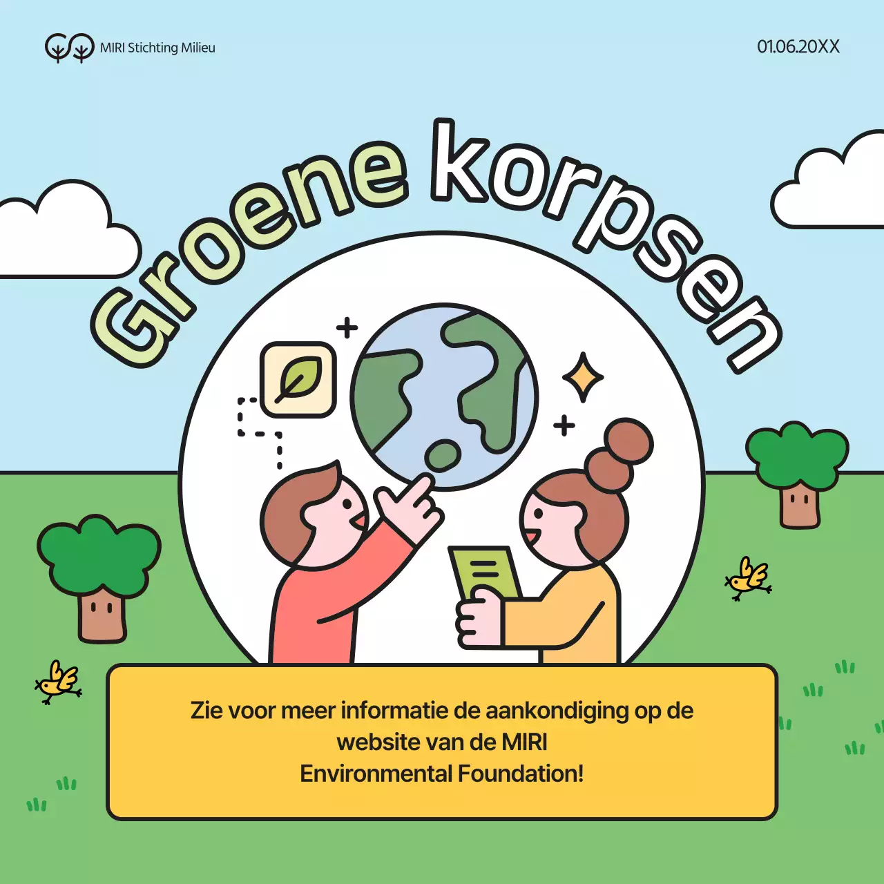 Wervingscampagne voor groene en gele universitaire milieuvrijwilligers