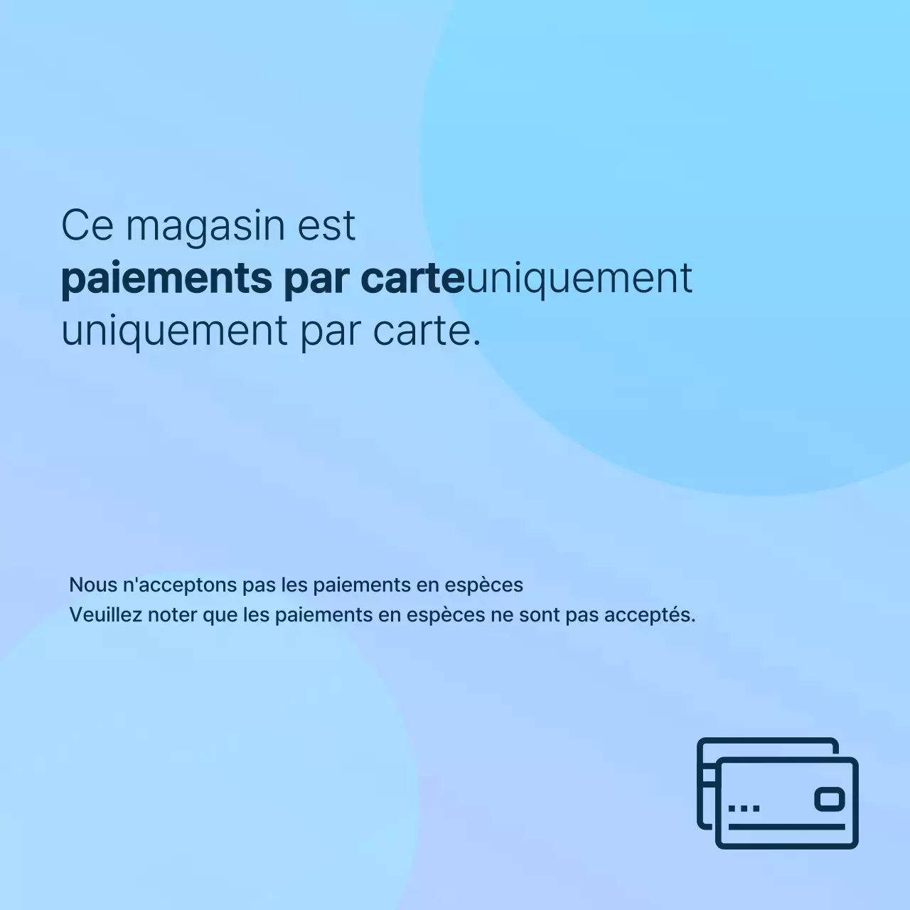 Guide des paiements par carte minimaliste en bleu et bleu clair