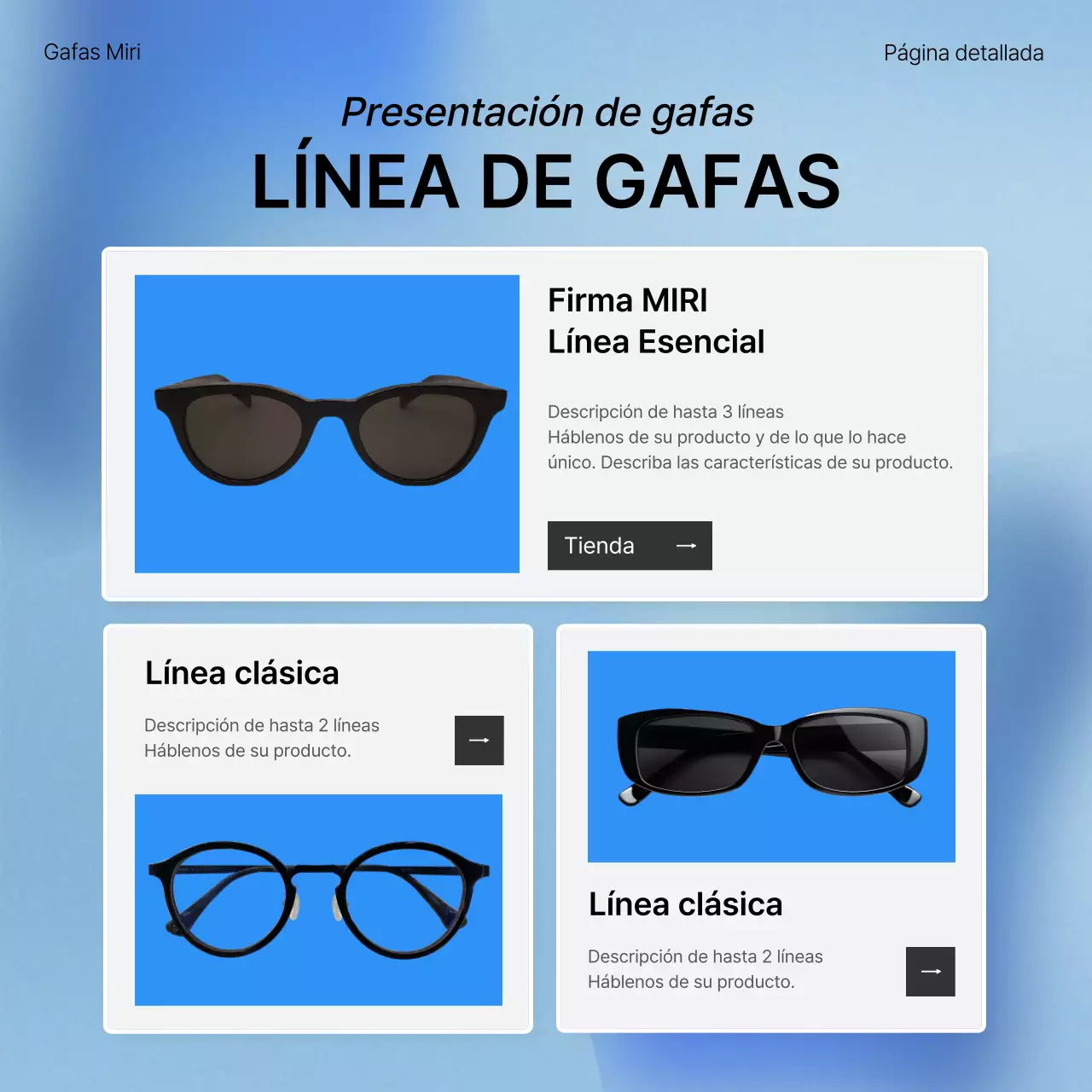 Describir y promover la moda en azul y blanco