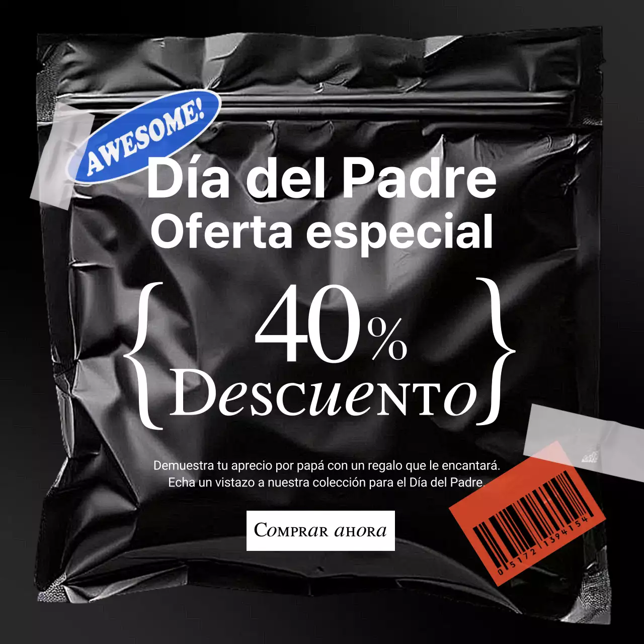 Un moderno anuncio en blanco y negro para el Día del Padre