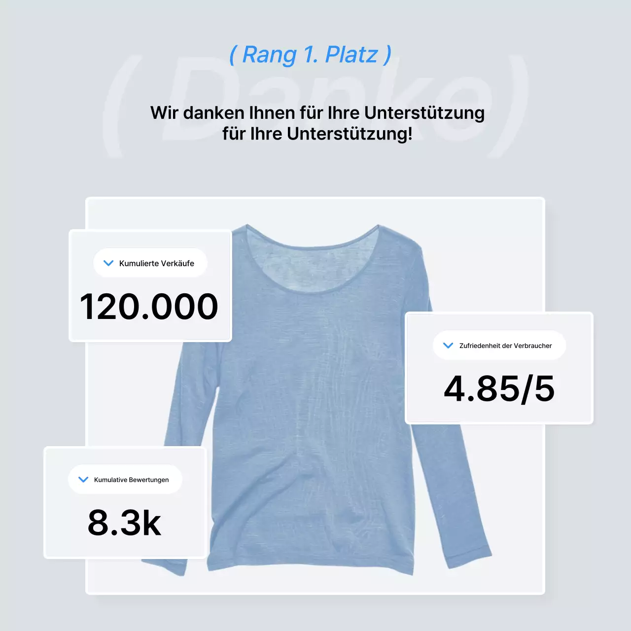 Förderung eines trendigen Mode-Intros in Blau und Weiß