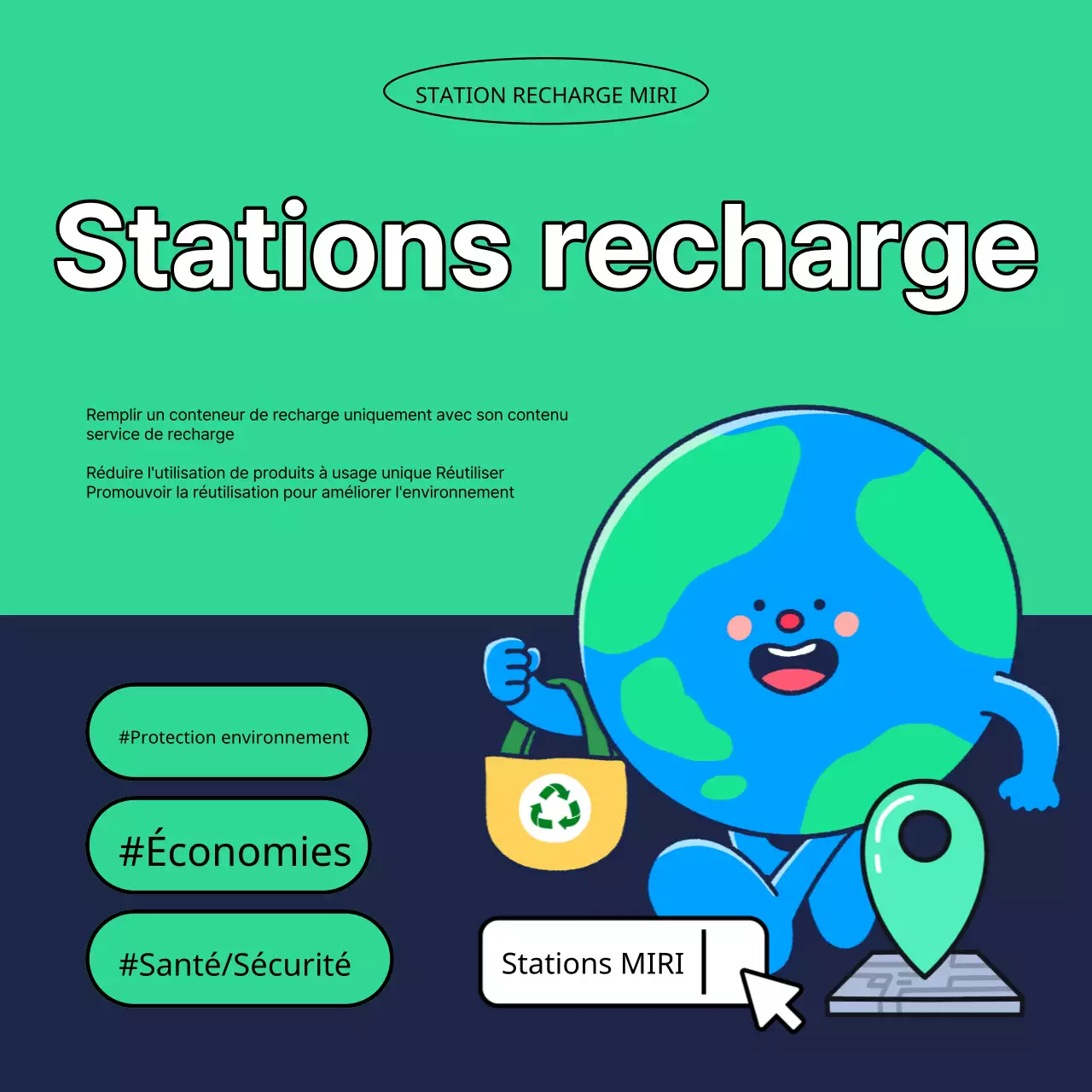 Promouvoir les événements verts et bleu marine naturels de la Journée de la Terre