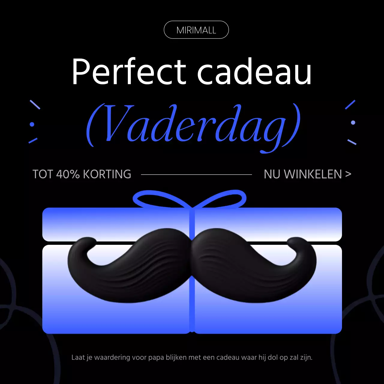 On-trend verkoopadvertenties in zwart en blauw