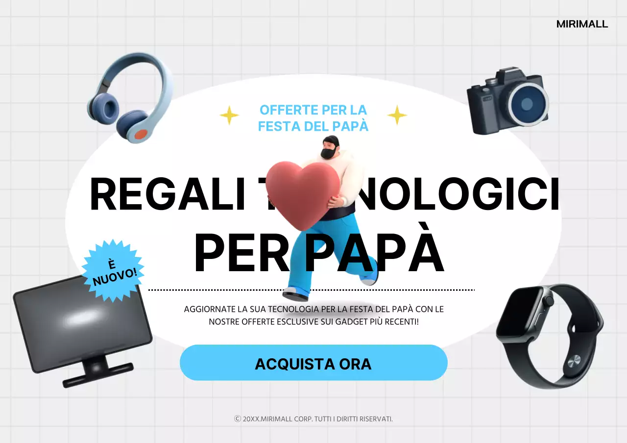 Un semplice annuncio per la festa del papà in grigio e azzurro