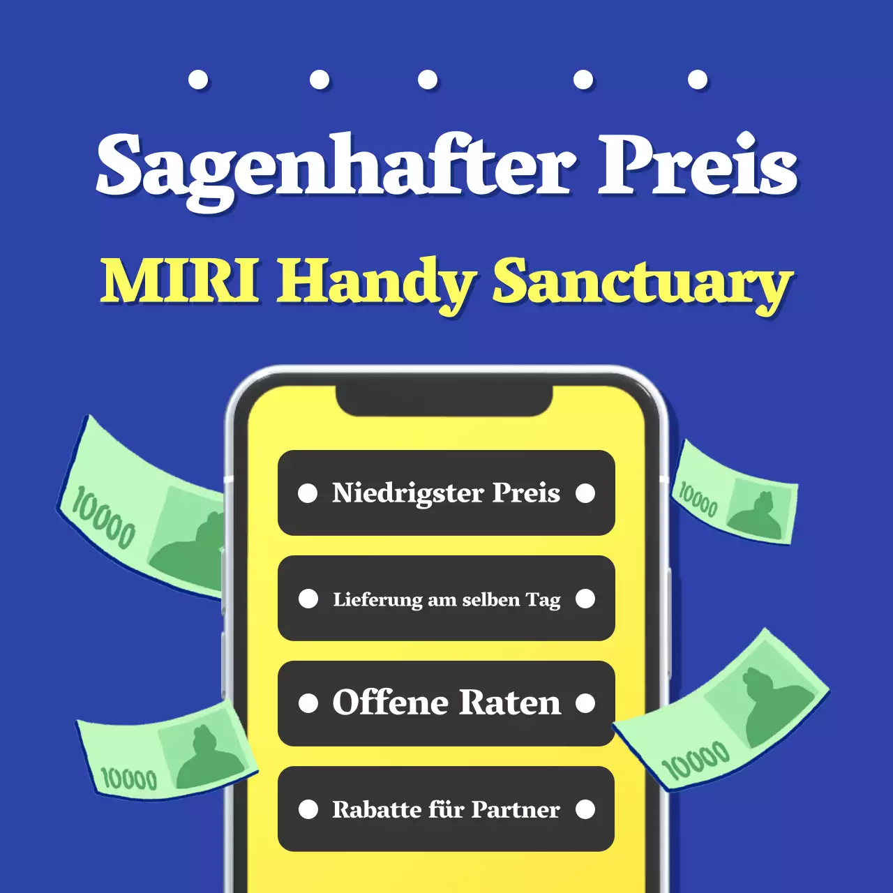 Werben Sie für die niedrigsten Preise für blaue und gelbe Retro-Handys