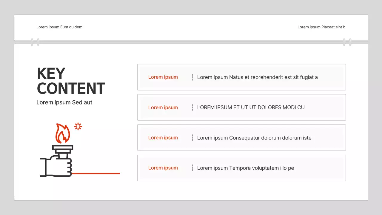 Un semplice report di analisi dei contenuti in bianco e rosso