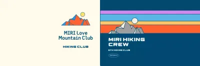 Câu lạc bộ thể thao với hình minh họa núi với nhiều màu sắc khác nhau