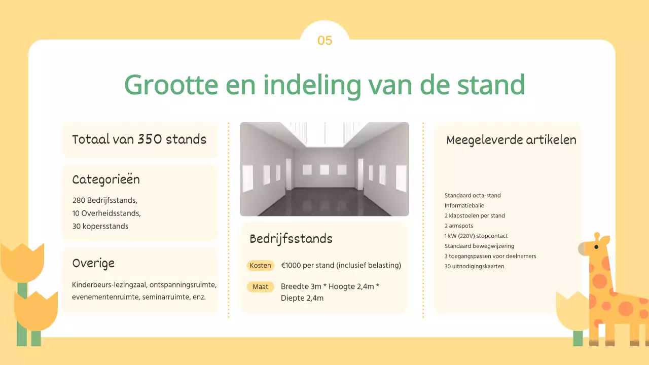 De lichtblauwe en gele oproep voor exposanten op de Kids Fair