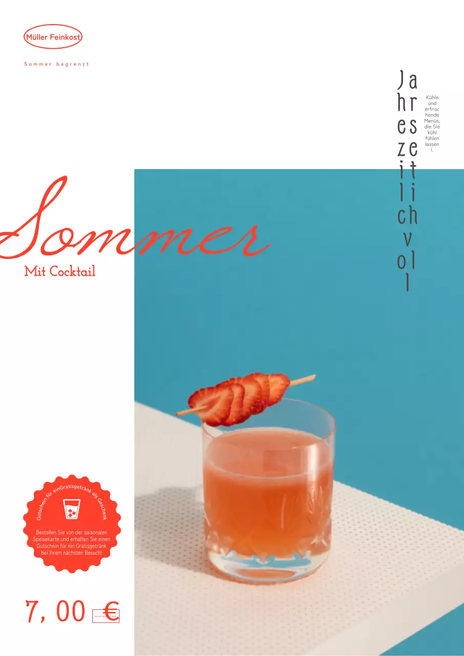 Werbung für ein einfaches Sommergetränk in Rot