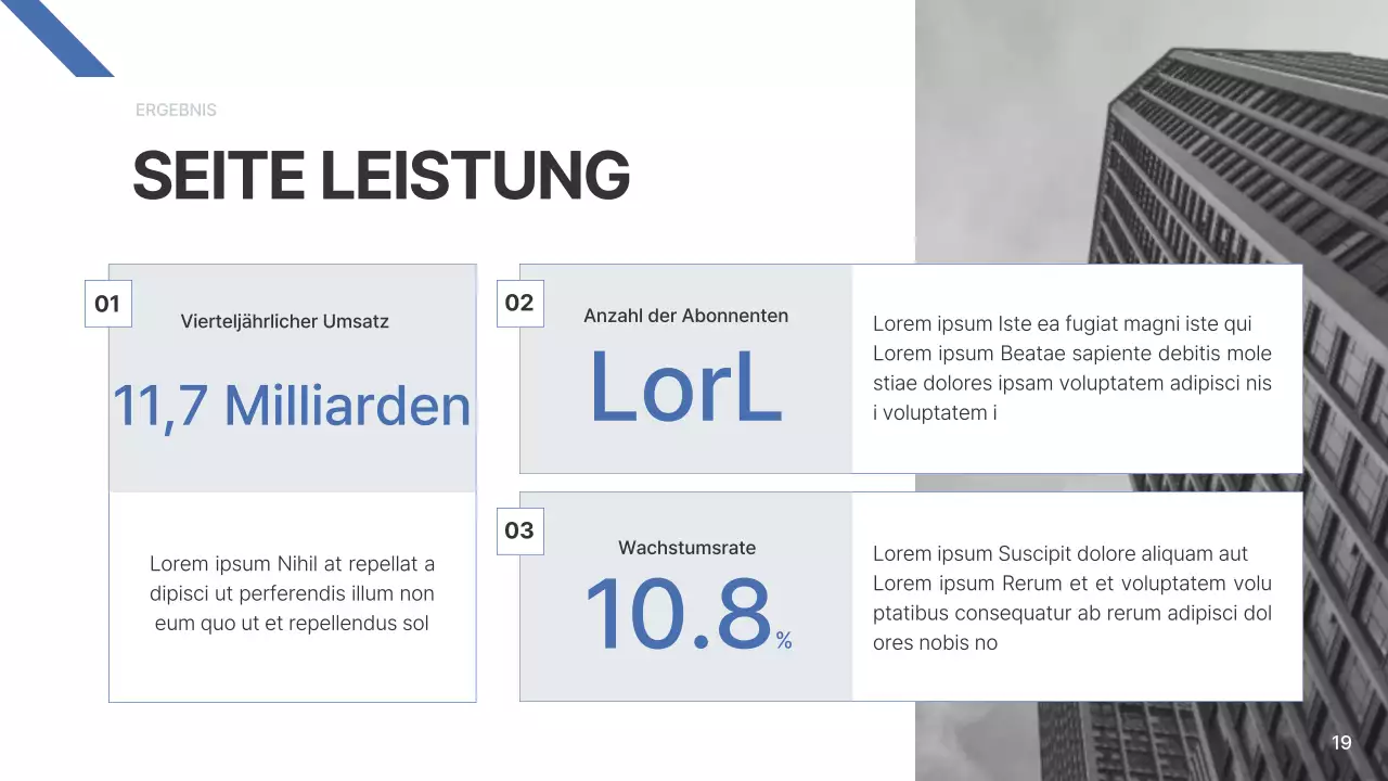 Ein einfacher Unternehmensbericht in Blau und Hellblau