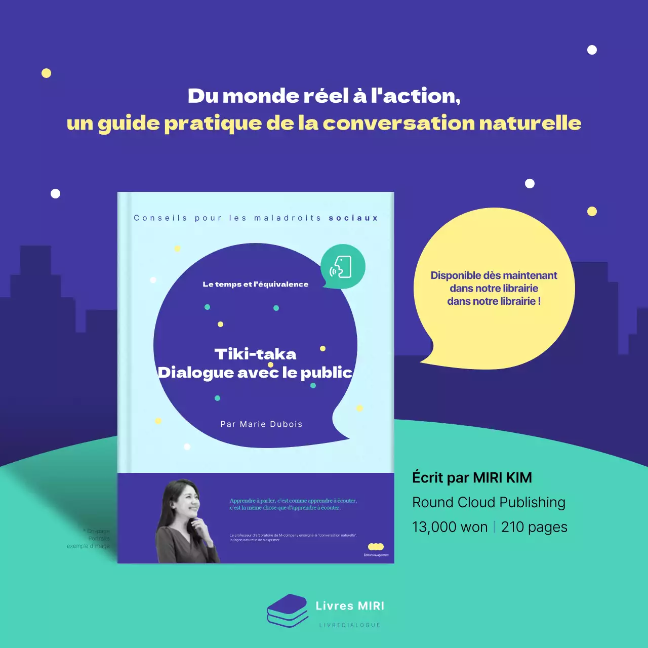 Promouvoir le lancement d'un joli livre en menthe et bleu marine