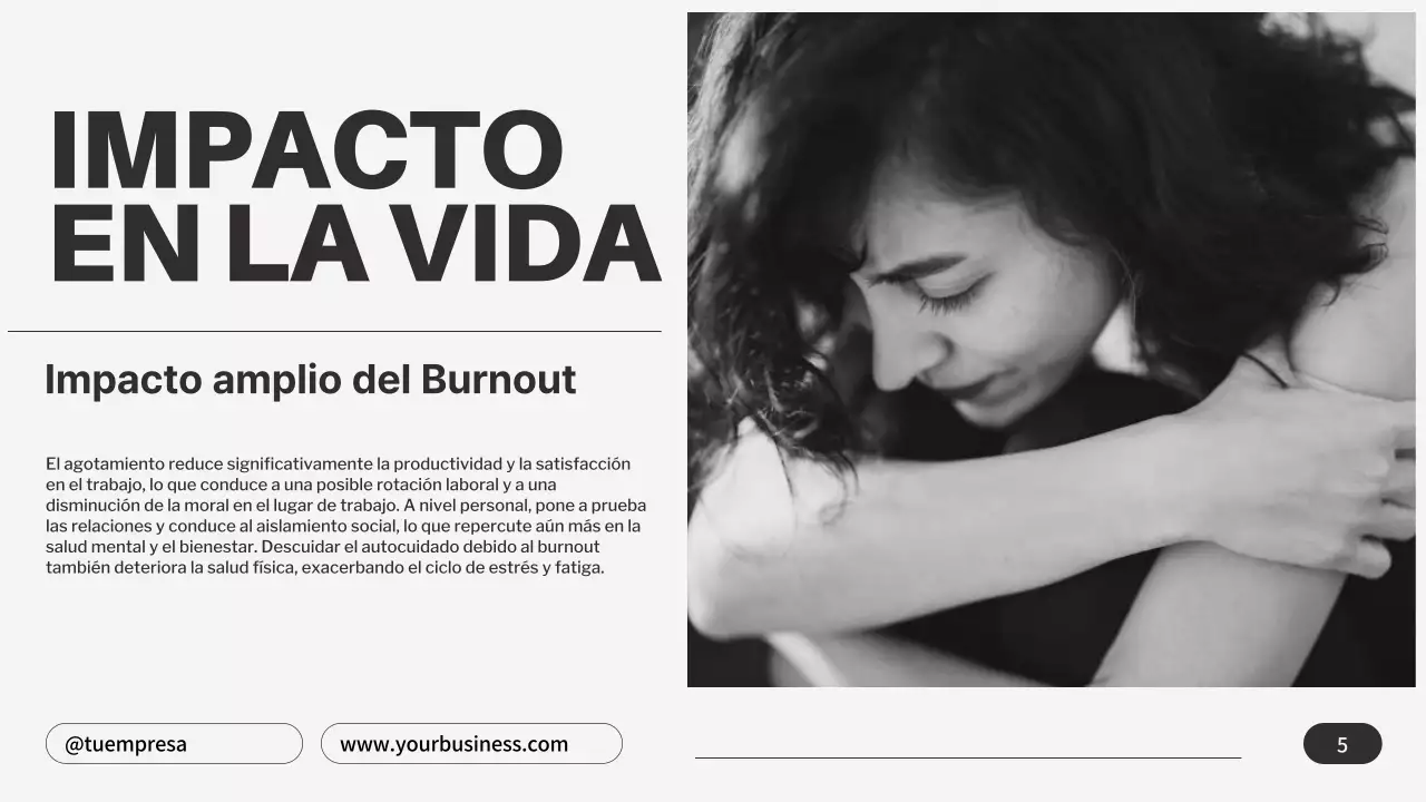 Gris Negro Minimalista Emocional Burnout Consejos