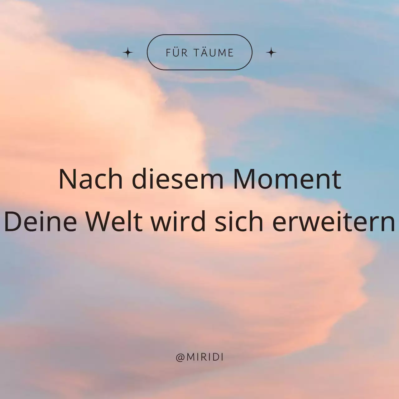 Schlichte Stimmungspost in Orange und Hellblau